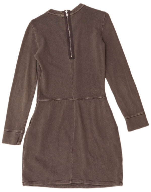 Gap Womens Long Sleeve Basic Dress UK 6 XS Grey Cotton