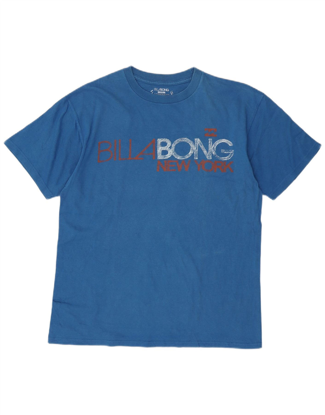 BILLABONG Herre Grafisk T-Shirt Top Stor Blå Bomuld
