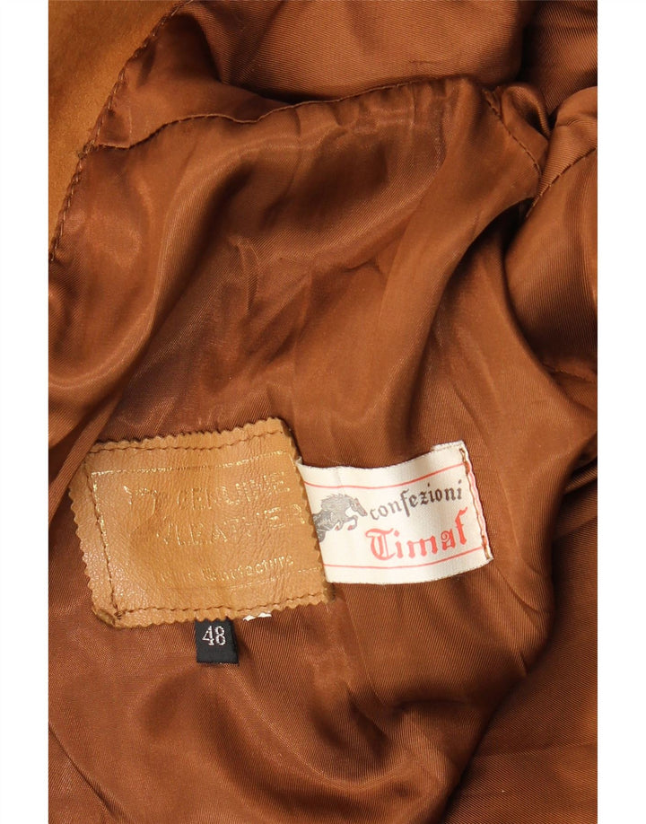 Vintage dame ruskindsjakke IT 48 XL brunt læder