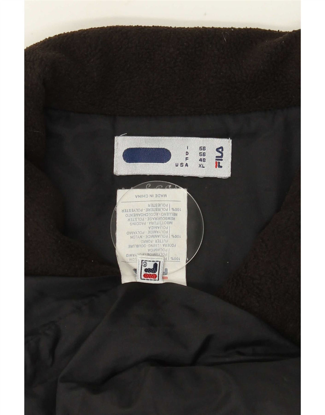 Fila Herre Quiltet Jakke IT 56 3XL Sort Polyamid