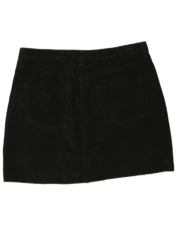 Topshop Dame lavtaljet fløjlsnederdel UK 16 Large W35 Khaki Cotton