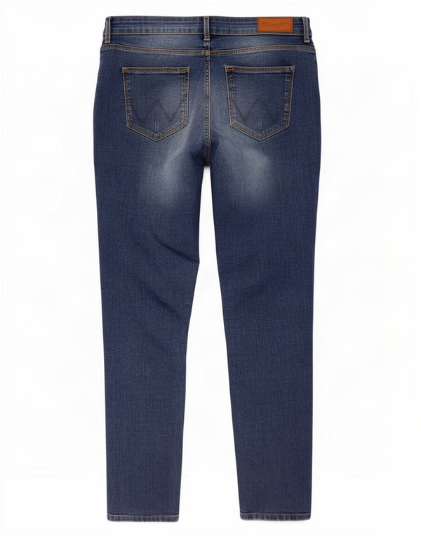 Wrangler Womens Crop Distressed Skinny Jeans W29 L26 Blue Cotton