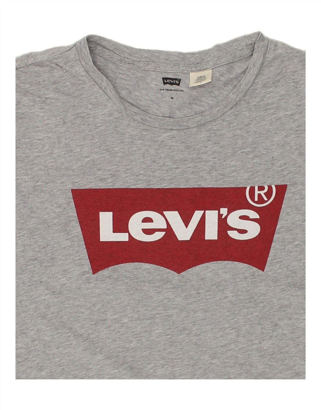 LEVI'S Womens Graphic T-Shirt Top UK 14 Medium Grey Cotton | Vintage Levi's | Thrift | Second-Hand Levi's | Used Clothing | Messina Hembry 