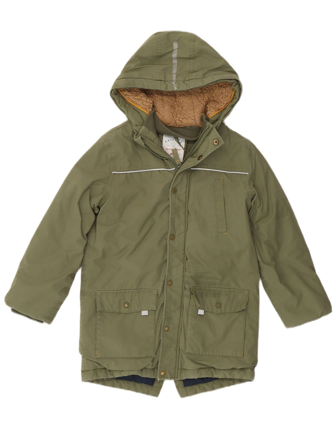 Fat Face drenge hættejakke parka 8-9 år Khaki Cotton