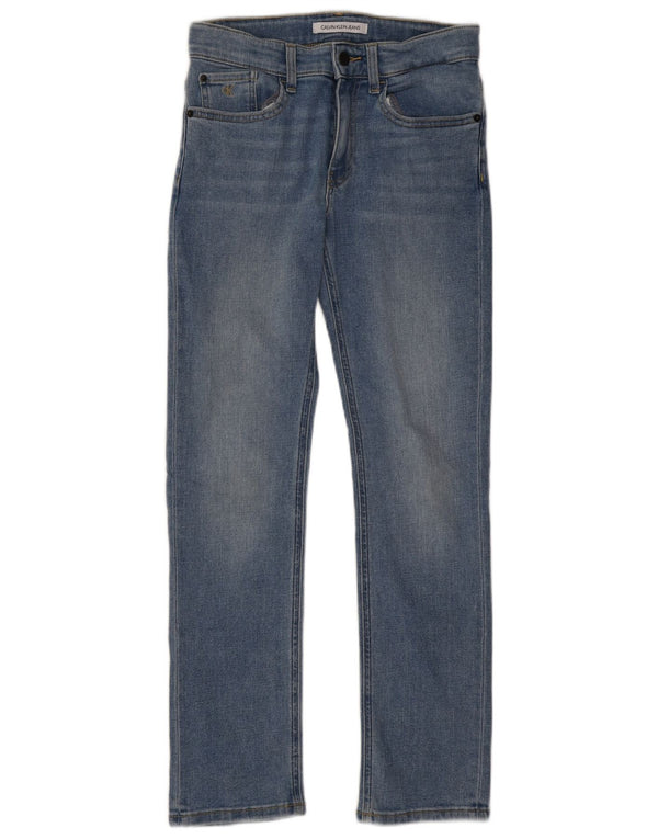 Calvin Klein Girls Slim Jeans 11-12 År B26 L28 Blå Bomuld