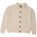 Marks & Spencer dame cardigan sweater UK 14 Medium White Polyester