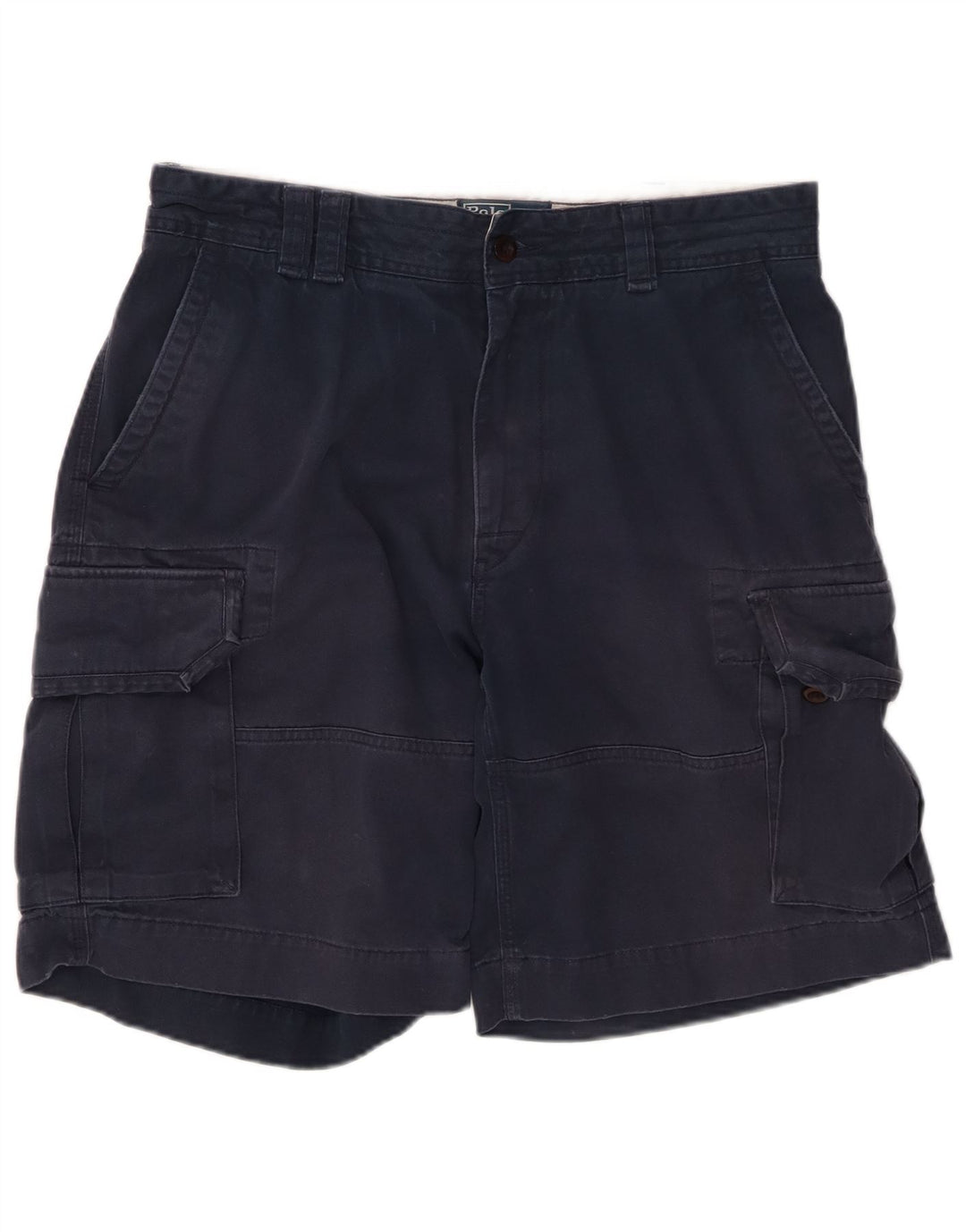 POLO RALPH LAUREN Herre Cargo Shorts W34 Large Navy Blue Bomuld