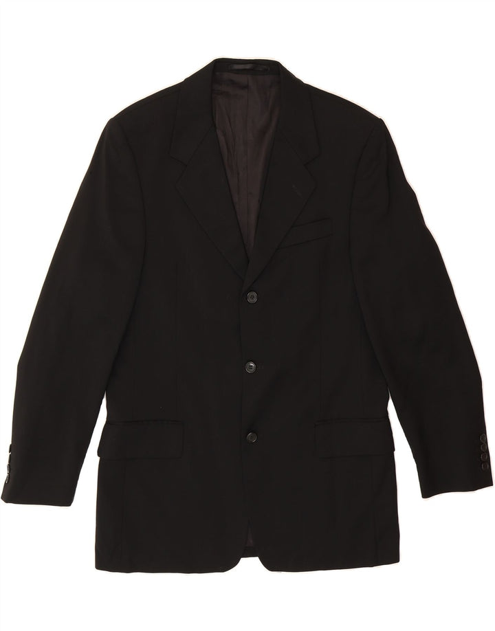PIERRE CARDIN Mens 3 Button Blazer Jacket UK 38 Medium Black Wool Vintage Pierre Cardin and Second-Hand Pierre Cardin from Messina Hembry 