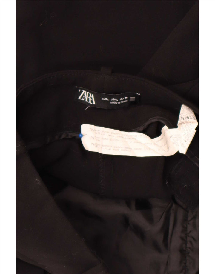 Zara koniske chinosbukser til kvinder store W30 L26 sort polyester