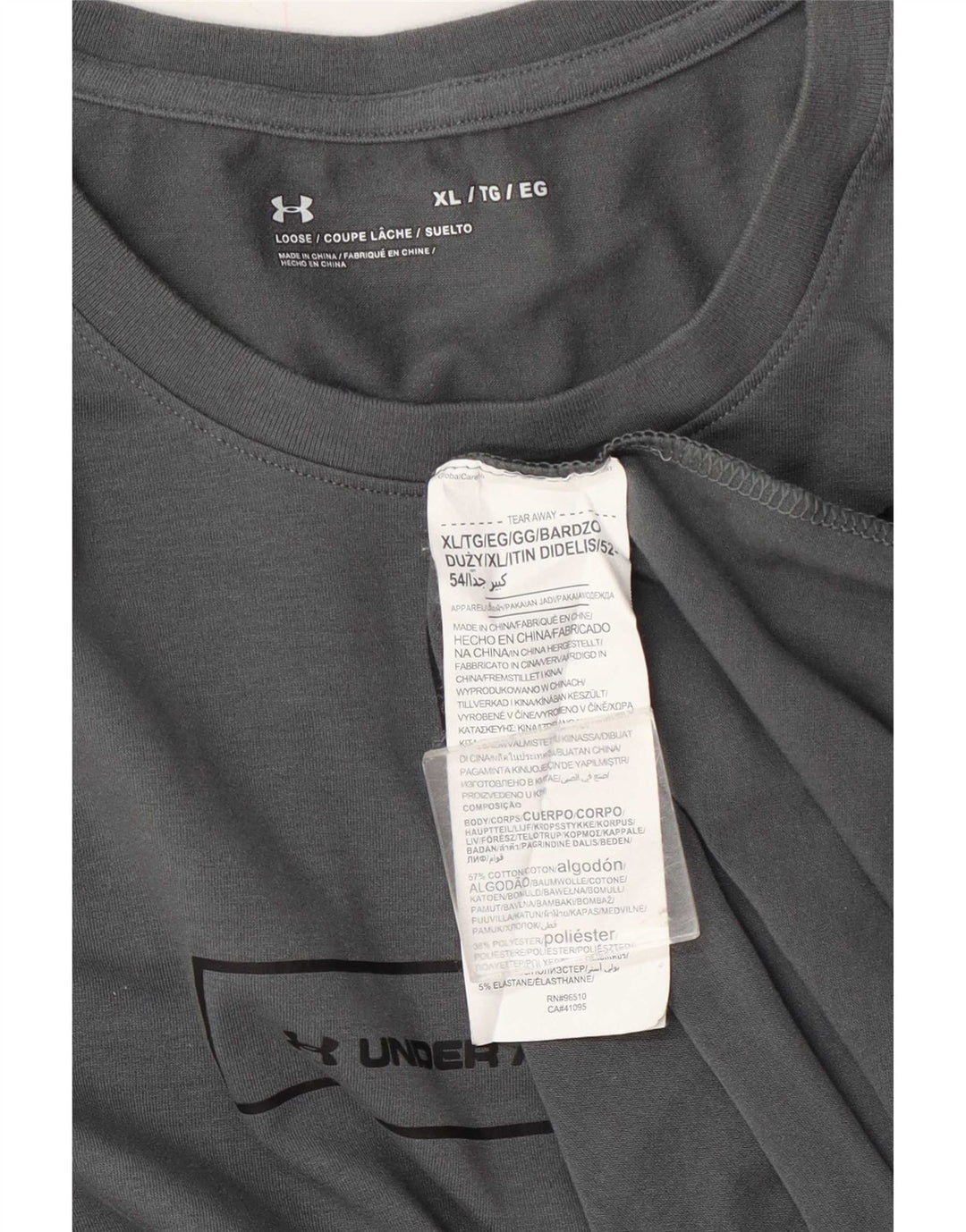Under Armour Herre Top Langærmet XL Grå Colourblock Bomuld