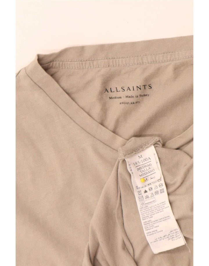 All Saints Herre Regular Fit T-Shirt Top Medium Grey Bomuld