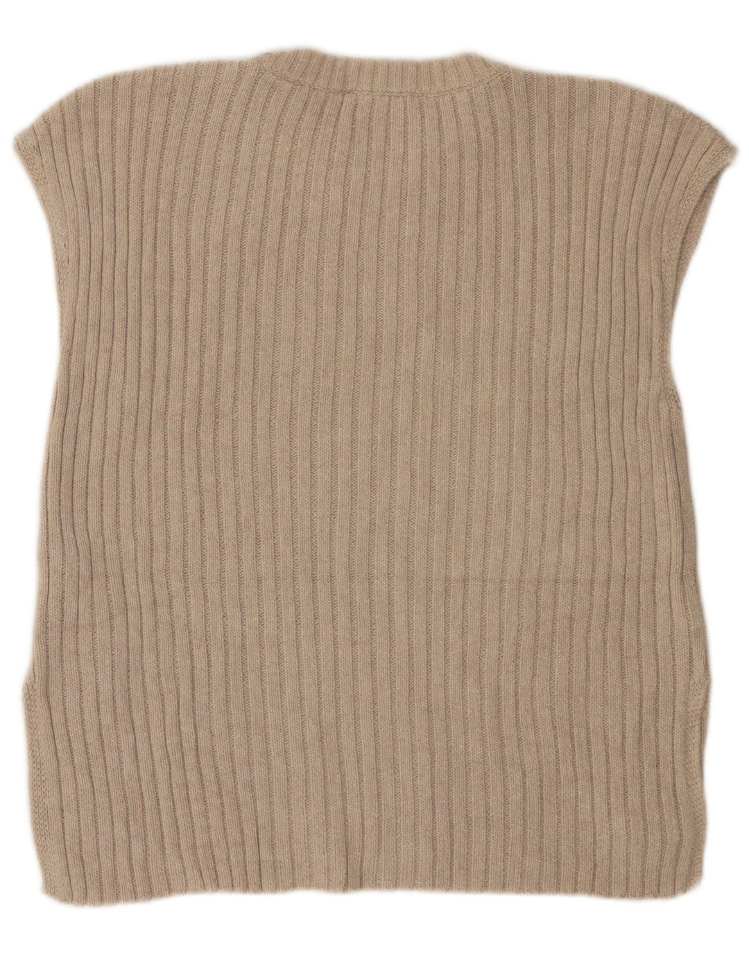 Zara Dame Vest Tank Top UK 16 Stor Beige Polyester