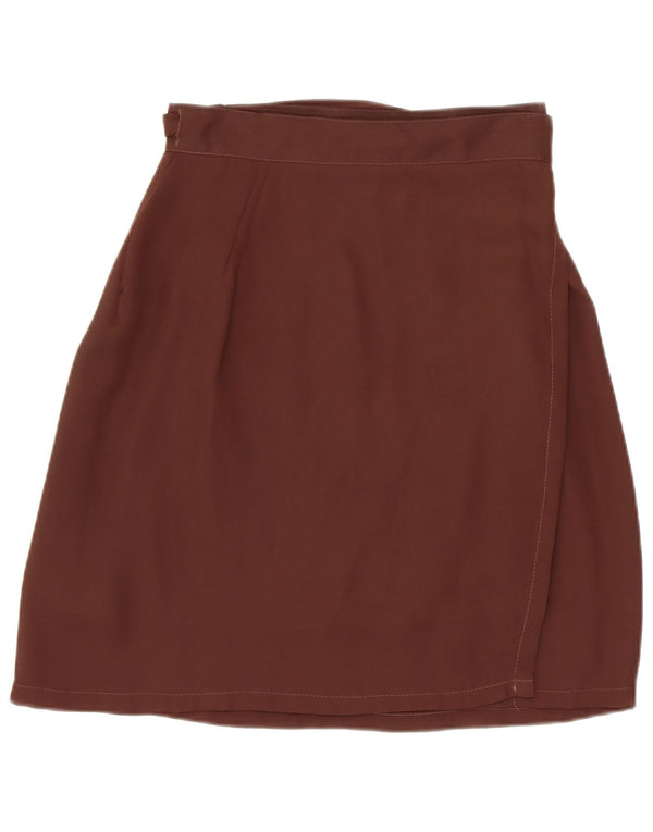 VINTAGE Womens Wrap Skirt Small W26  Brown Polyester