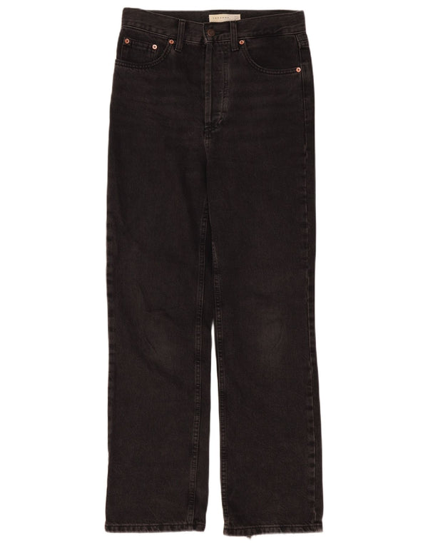 Topshop Dame Straight Jeans W28 L30 Sort Bomuld