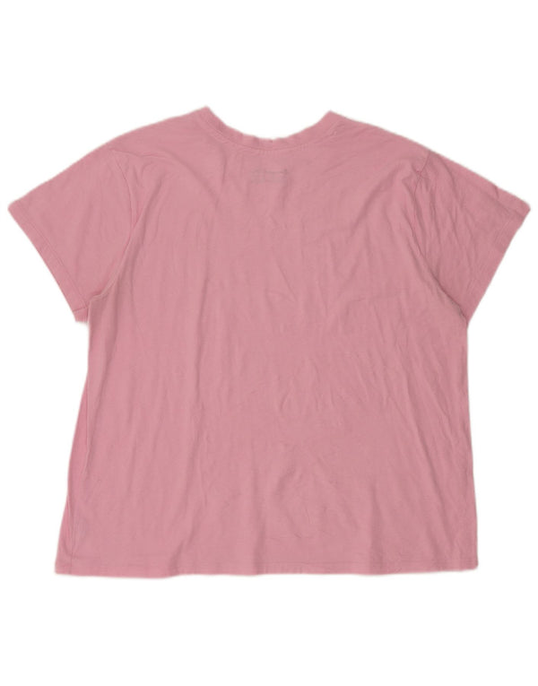 Champion Dame Grafisk T-Shirt Top UK 20 2XL Pink Bomuld