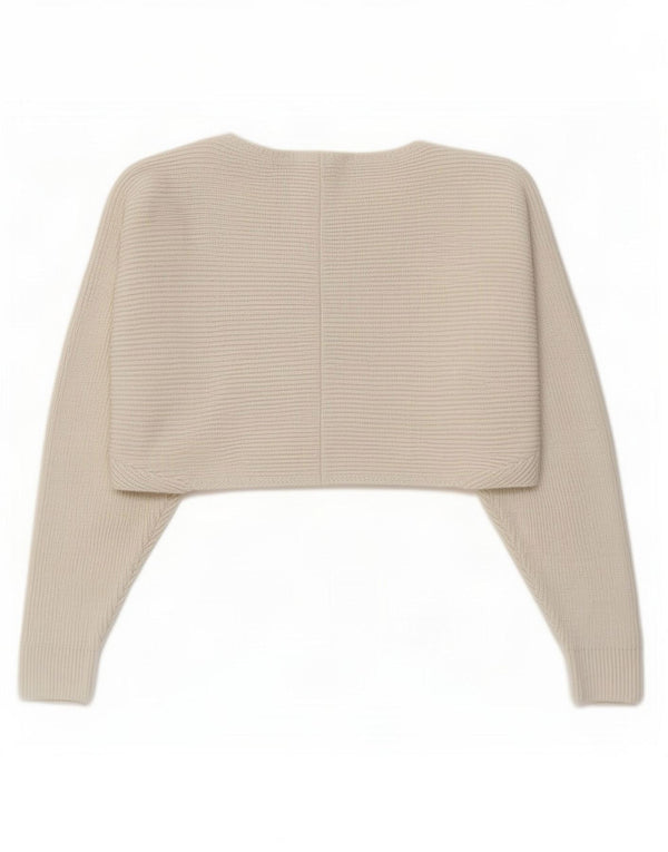 Zara Womens Oversized Bolero Jumper UK 10 Small Off White Polyester