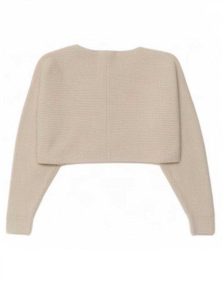 Zara Womens Oversized Bolero Jumper UK 10 Small Off White Polyester