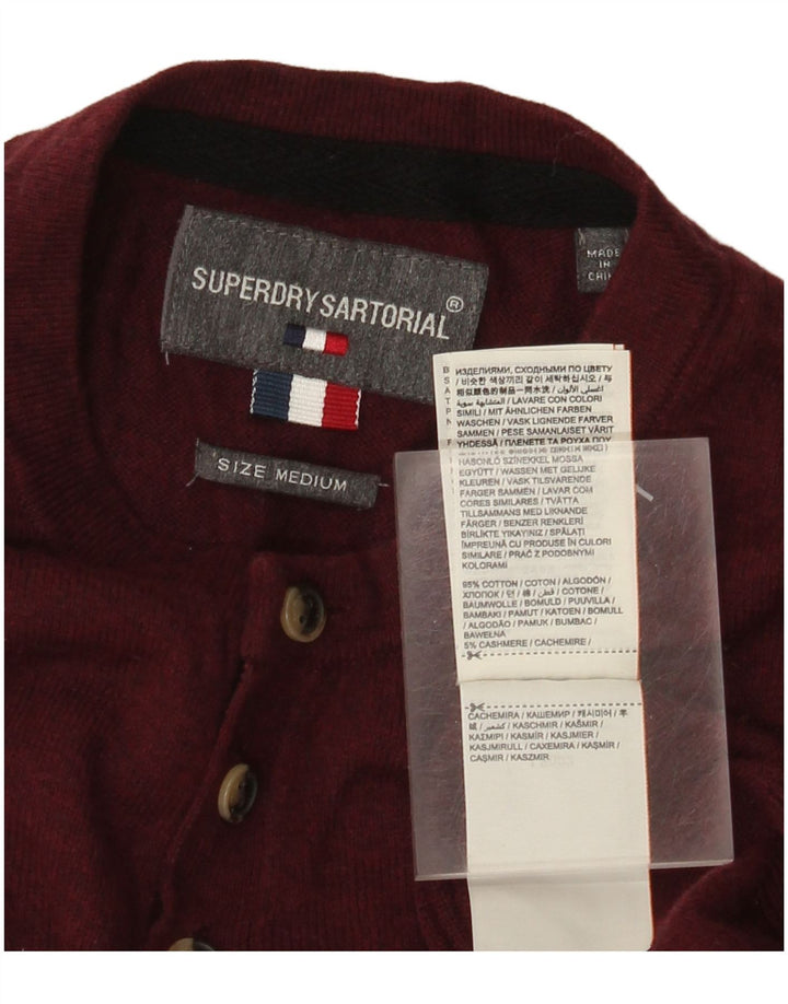 Superdry Sweater med rund hals til mænd Medium Bourgogne bomuld