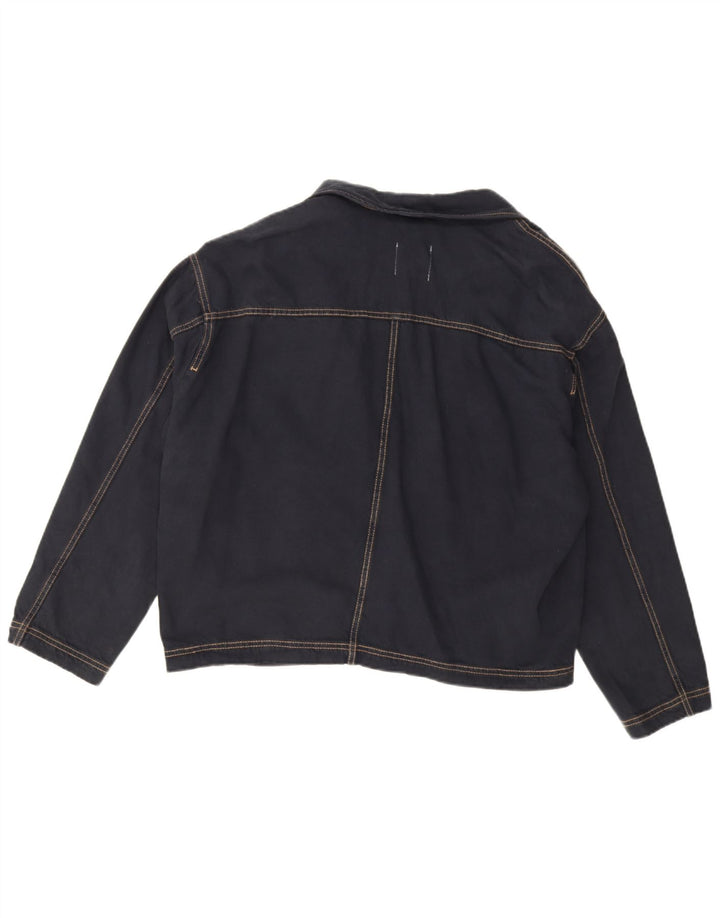 Zara Dame Oversized 1 knap Denim Blazer Jacket UK 14 Medium Navy Blue