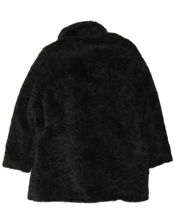 Sasha Dame Dobbeltradet Faux Fur Overfrakke UK 14 Stor Sort Akryl