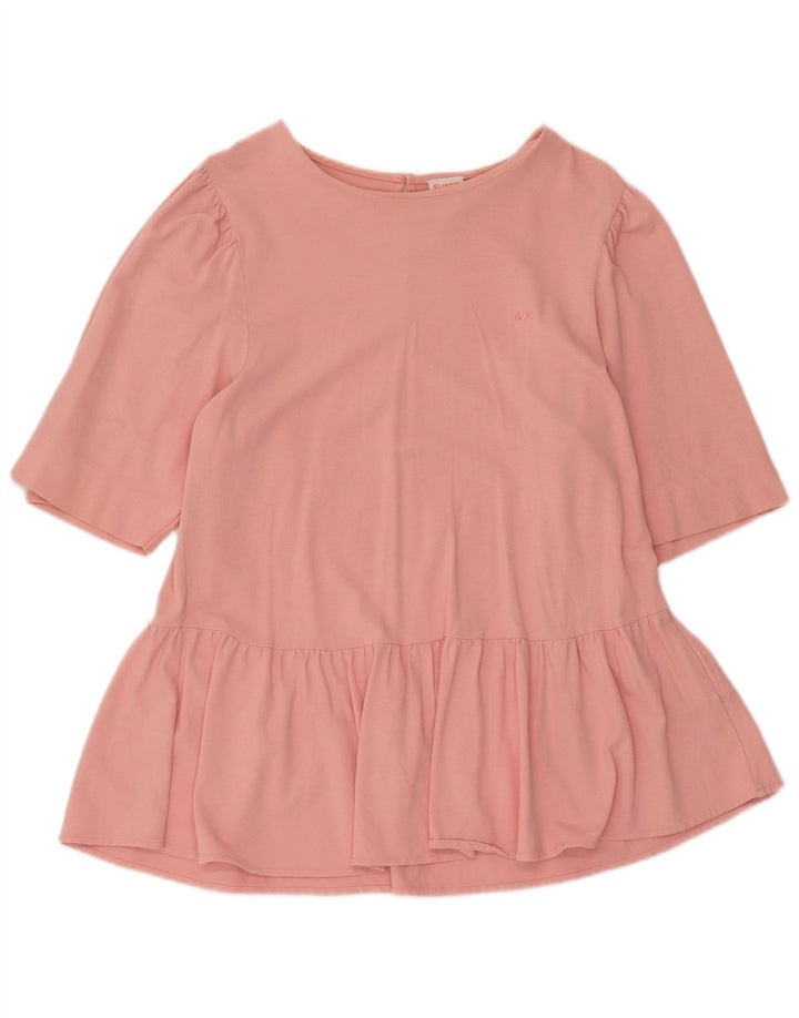Sun68 Dame bluse Top UK 14 Stor Pink Bomuld