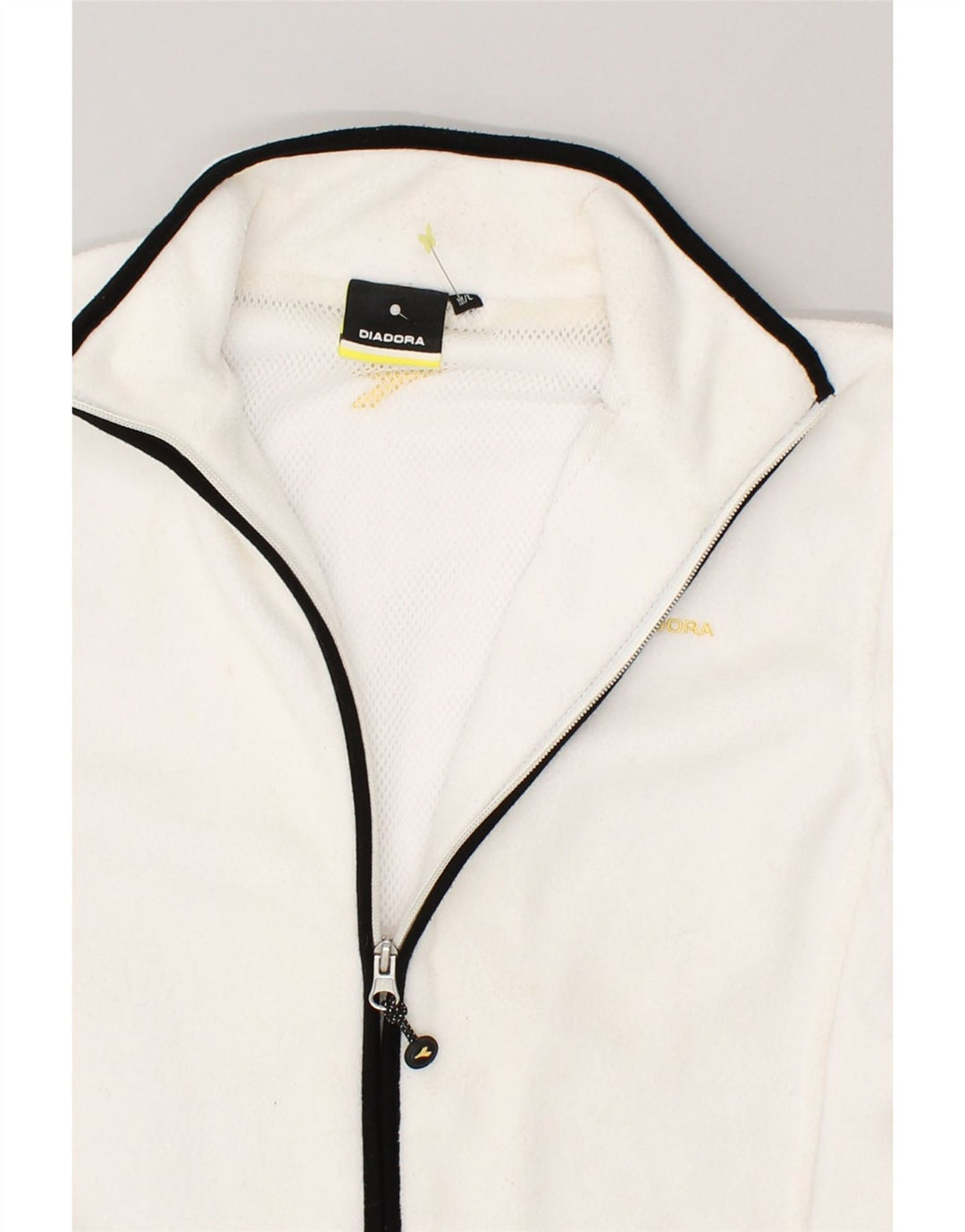 DIADORA Womens Tracksuit Top Jacket UK 14 Medium White Polyester | Vintage Diadora | Thrift | Second-Hand Diadora | Used Clothing | Messina Hembry 