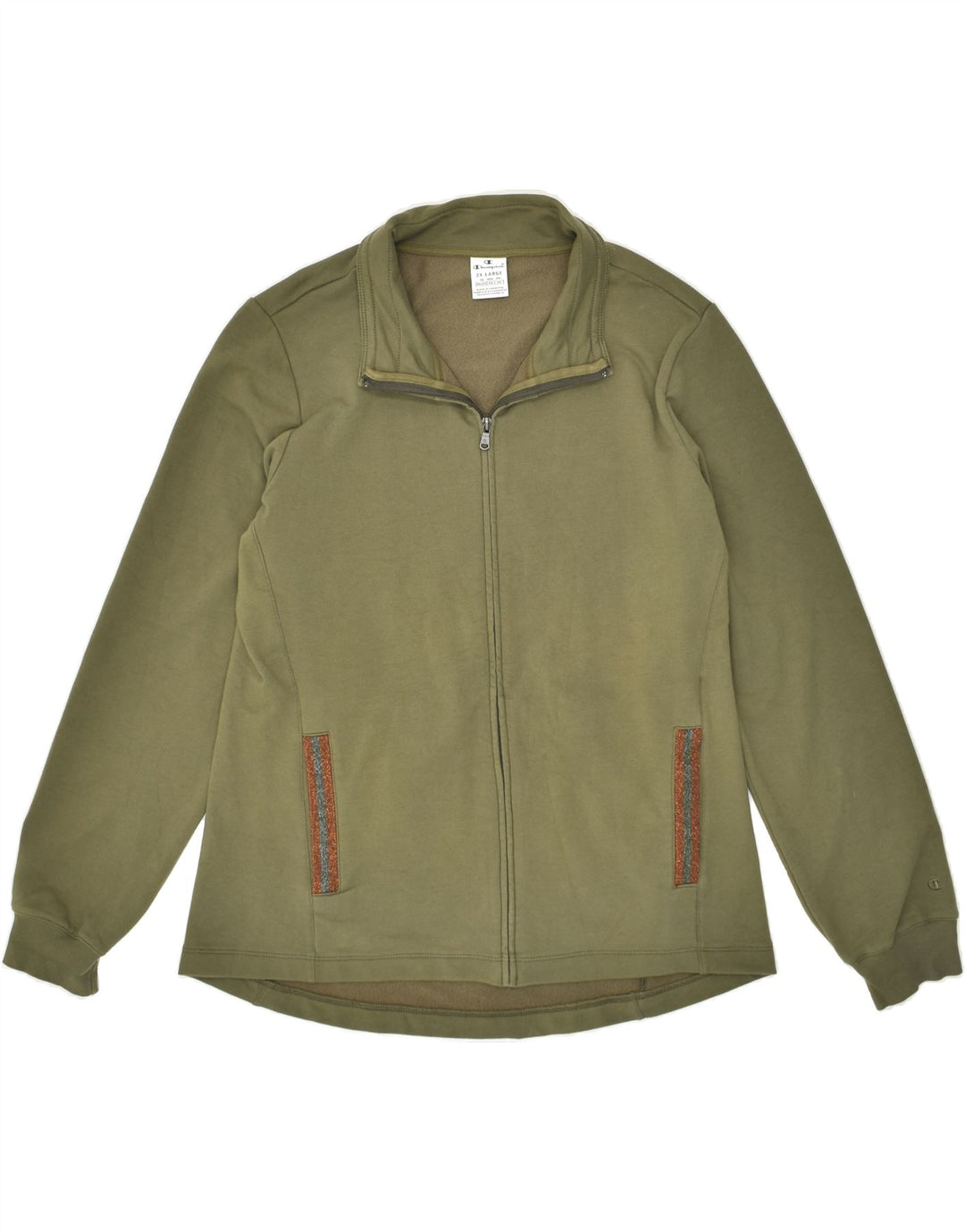 CHAMPION Womens Tracksuit Top Jacket UK 20 2XL Green Cotton | Vintage Champion | Thrift | Second-Hand Champion | Used Clothing | Messina Hembry 