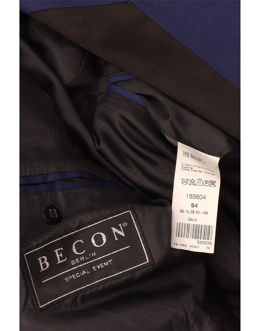 Vintage Herre Berlin Blazer Jacket UK 38 Medium Navy Blue Colourblock