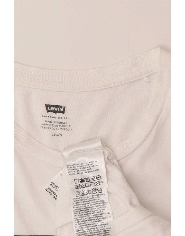 Levi's Herre grafisk T-shirt Top Stor hvid bomuld