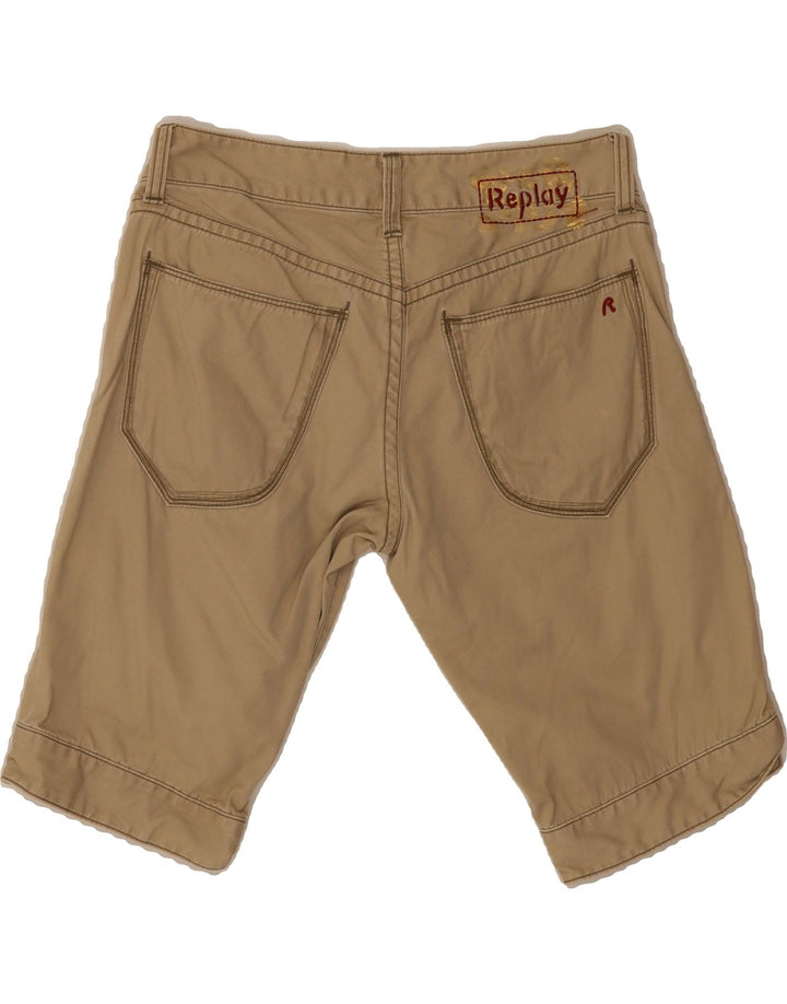 REPLAY Womens Bermuda Shorts W28 Medium Beige Vintage Replay and Second-Hand Replay from Messina Hembry 
