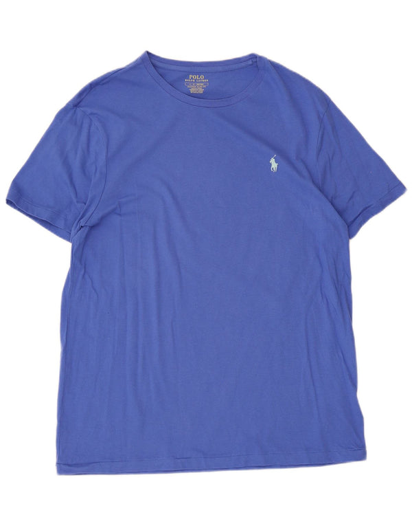 Polo Ralph Lauren Herre Custom Slim Fit T-shirt Top Stor Blå Bomuld