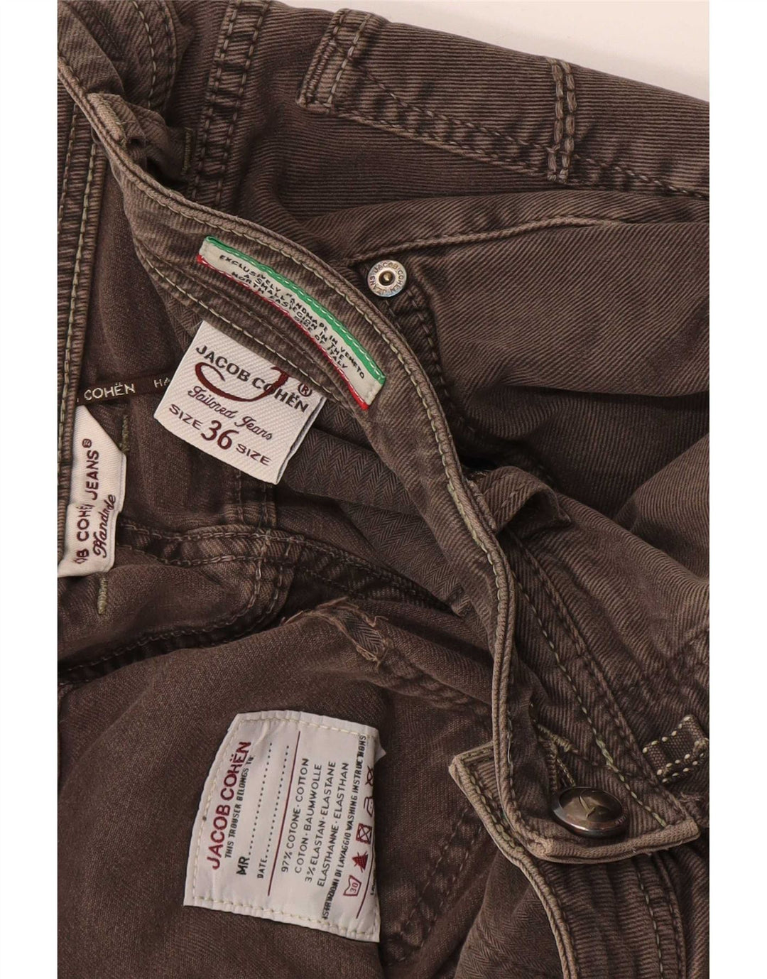 Jacob Cohen Herre Slim Jeans W36 L30 Grå Bomuld