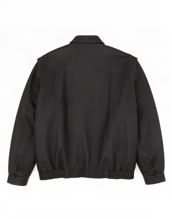 Vintage Herre Zip Flight Aviator Jacket UK 42 XL Sort