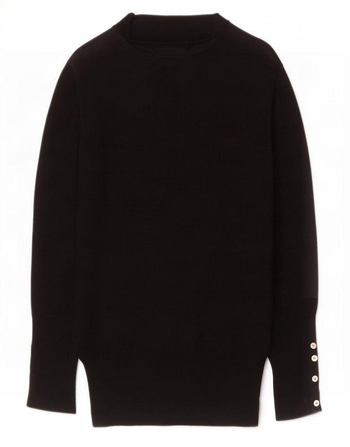 Zara Dame Turtle Neck Jumper Sweater UK 8 Small Black Rayon