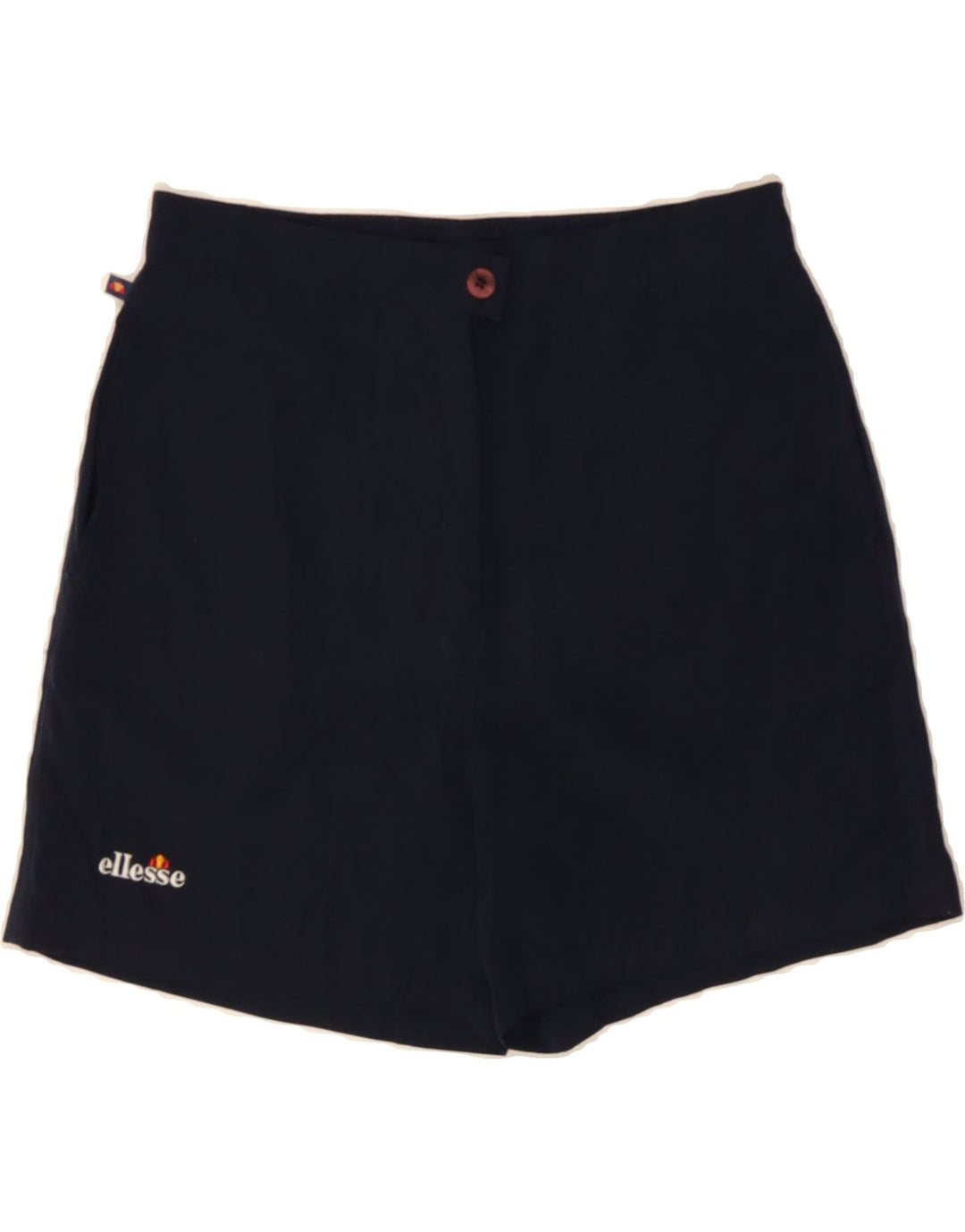 ELLESSE Womens Chino Shorts UK 12 Medium W28 Navy Blue Polyester Vintage Ellesse and Second-Hand Ellesse from Messina Hembry 