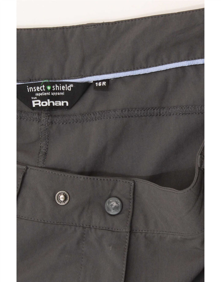 Rohan Womens Straight Cargo Trousers UK 16 Large W36 L29 Grå Polyamid