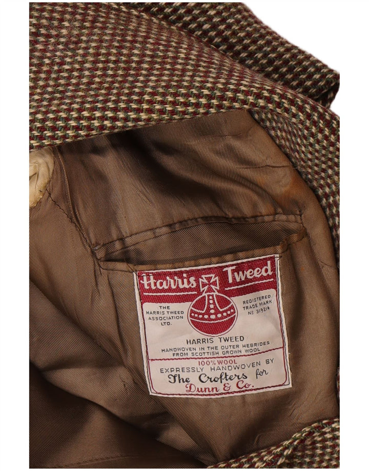 Harris Tweed Herre 2-knaps blazerjakke UK 38 Medium brun ternet uld