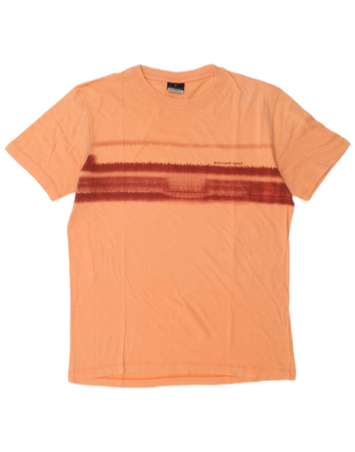 TRUSSARDI Herre T-Shirt Top Medium Orange Colourblock