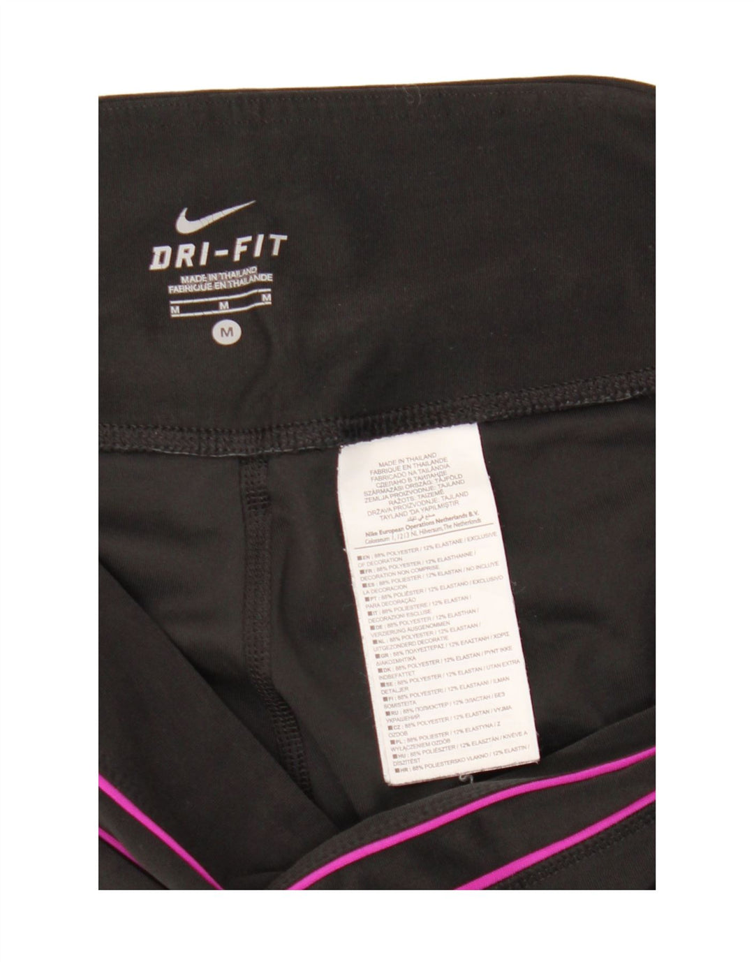 Nike Dame Dri Fit Capri Træningsdragt Bukser UK 14 Medium Sort Polyester