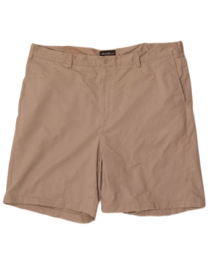 Eddie Bauer Herre Høje Chino Shorts W44 2XL Beige Bomuld