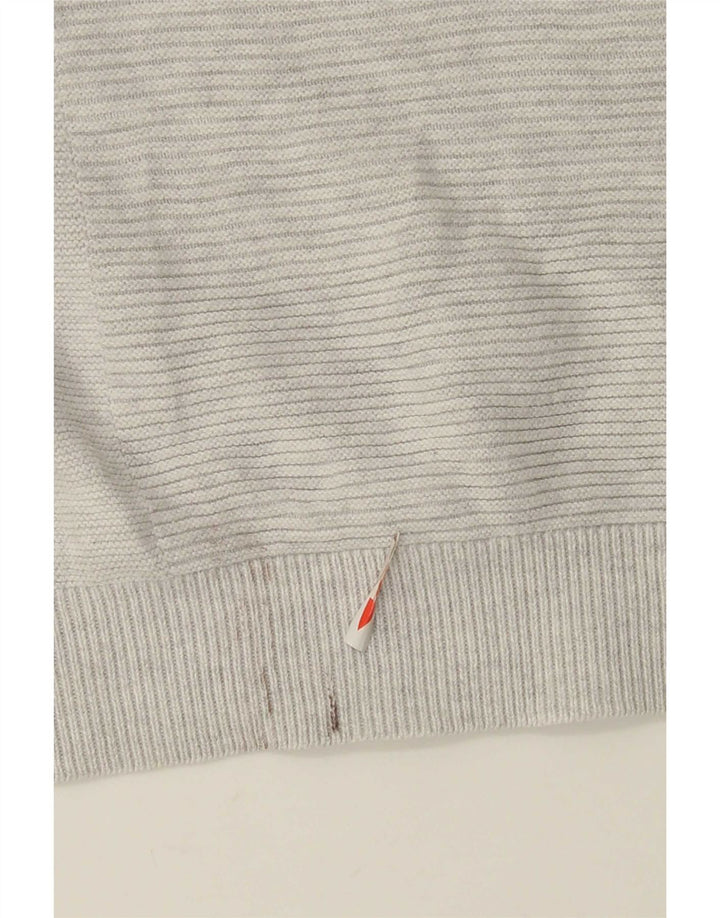 Jules Herre Shawl Neck Jumper Sweater Stor Grå Bomuld