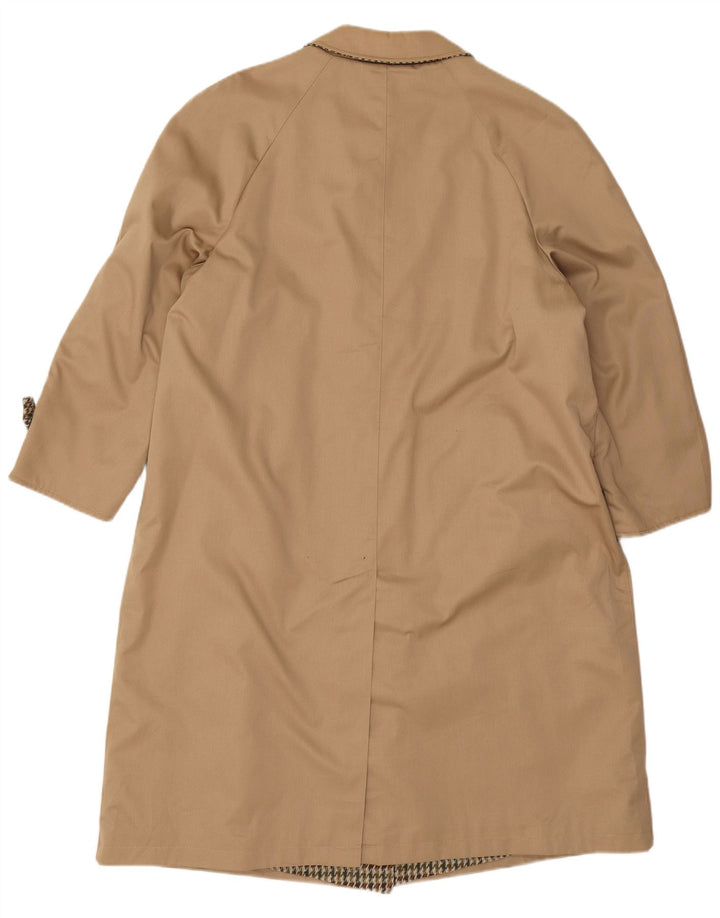 Vintage oversized vendbar overfrakke til kvinder IT 47 XL Beige Houndstooth