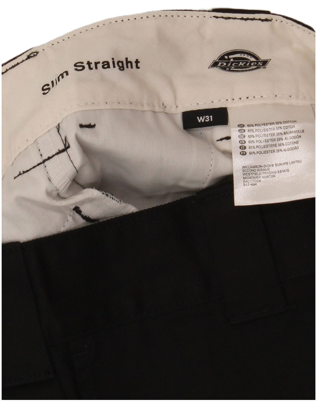 Dickies Herre Straight Slim Fit Chino Shorts W31 Medium Sort Polyester