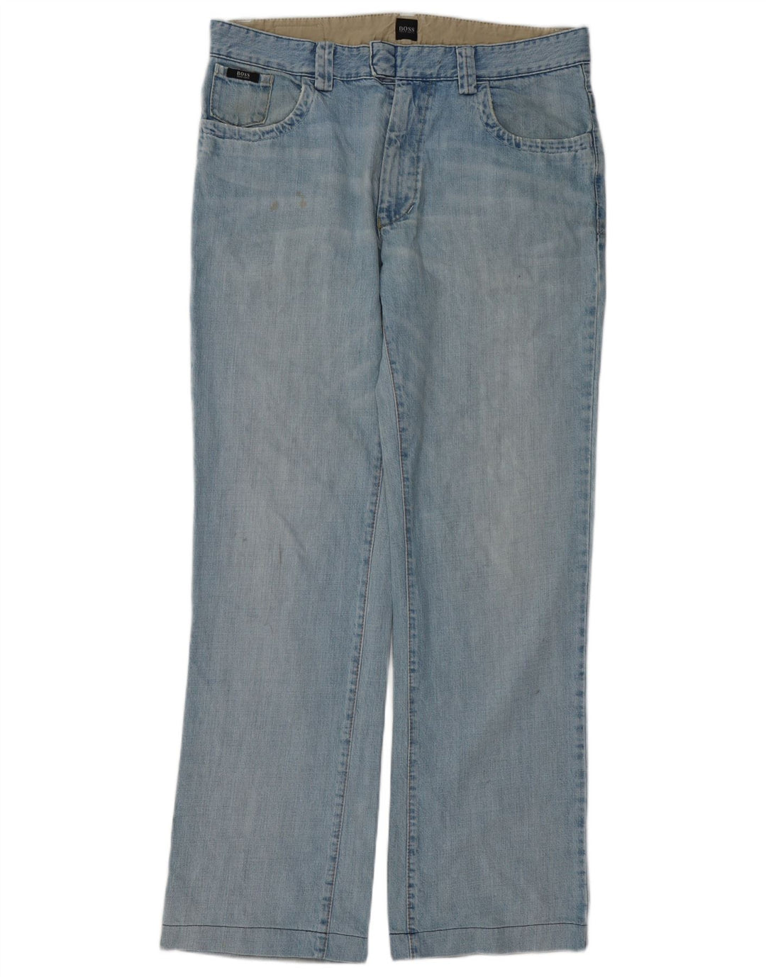 Hugo Boss Herre Nevada Straight Jeans W35 L34 Blå Bomuld