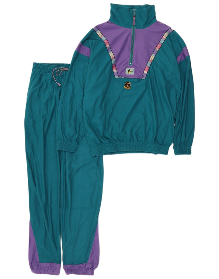 Vintage Herre grafisk hel træningsdragt Lille grøn Colourblock Polyester