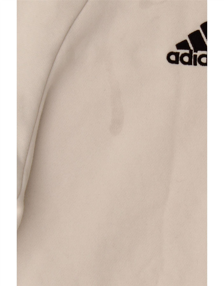 ADIDAS Mens Hoodie Jumper XL White Cotton Vintage Adidas and Second-Hand Adidas from Messina Hembry 