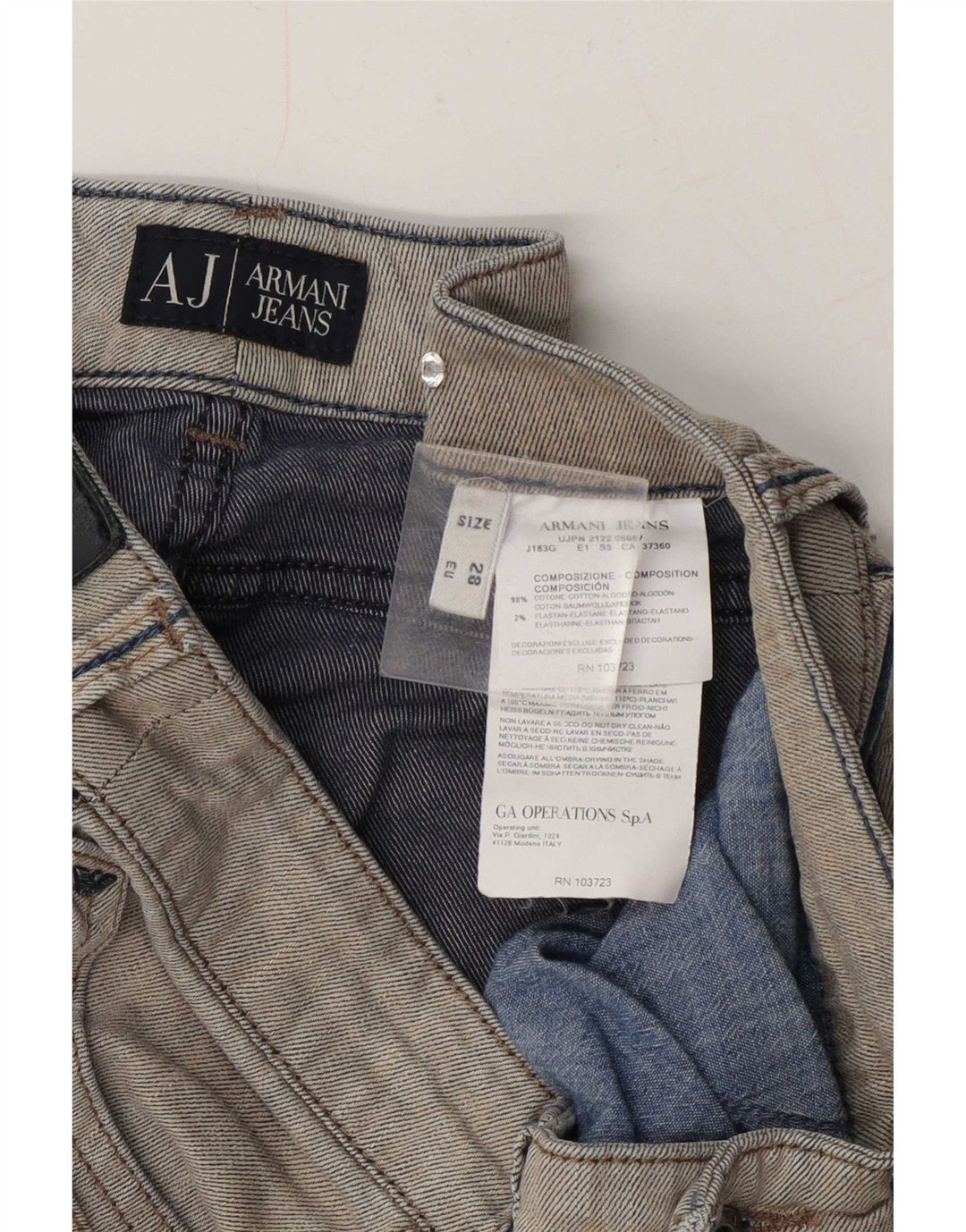 Armani Dame Slim Jeans W28 L29 Grå Bomuld