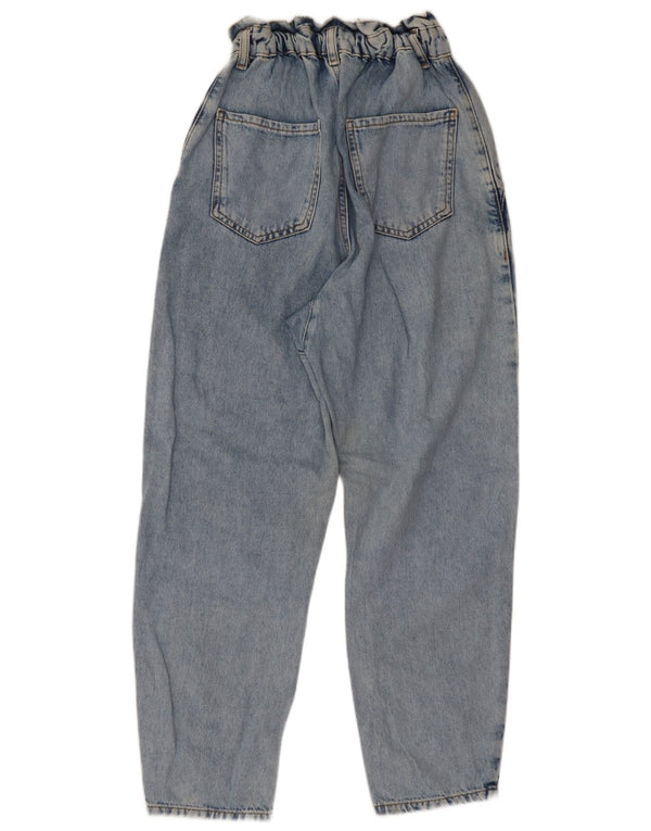 Zara Dame Højtaljede tilspidsede Jeans EU 34 2XS W24 L25 Blå Bomuld