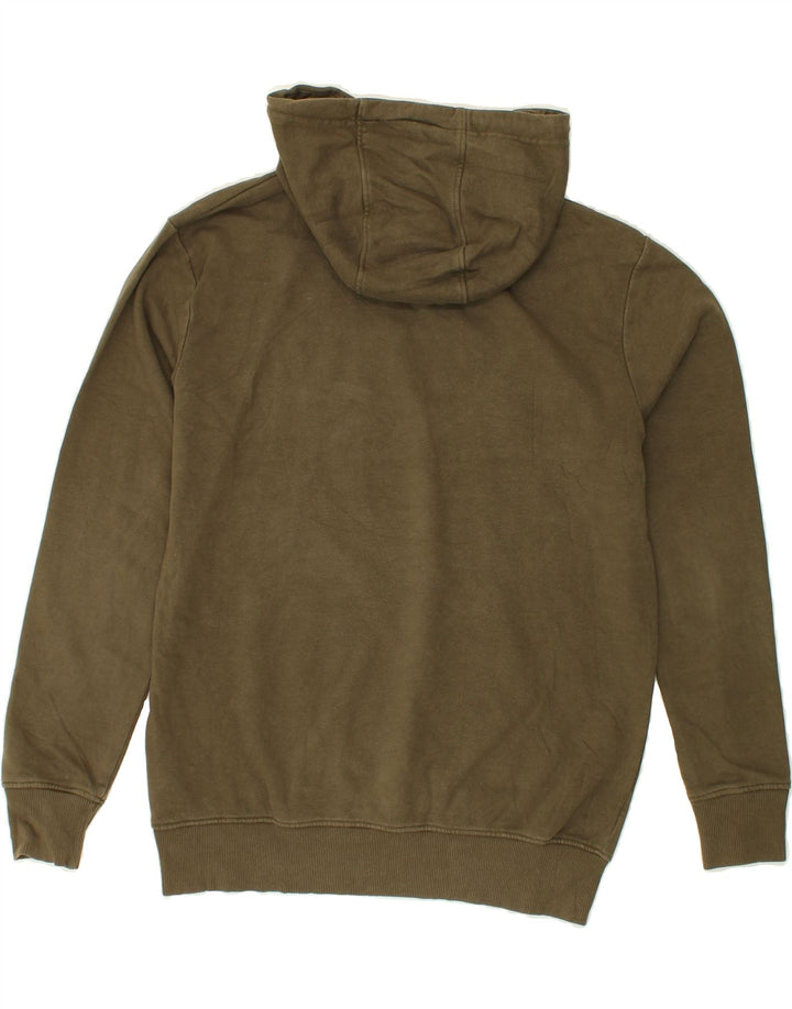 ELLESSE Mens Graphic Hoodie Jumper Small Khaki Cotton Vintage Ellesse and Second-Hand Ellesse from Messina Hembry 
