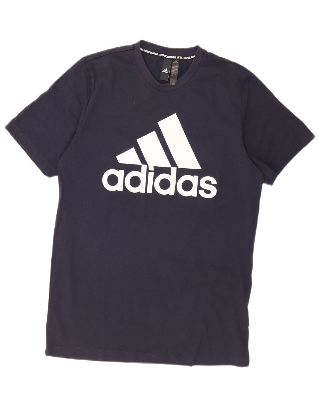 Adidas Herre grafisk T-shirt Top Medium Marineblå Bomuld